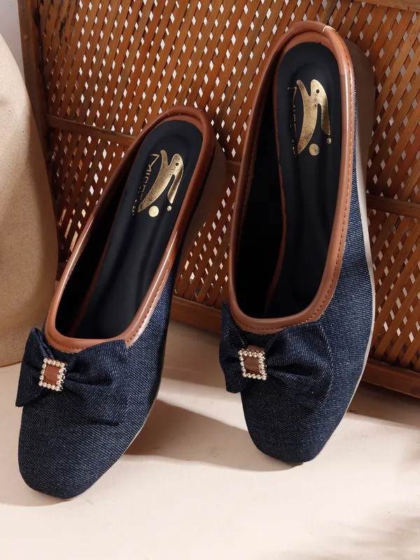 Navy_Denim_Bow_Detail_Wedge_Mules_For_Women