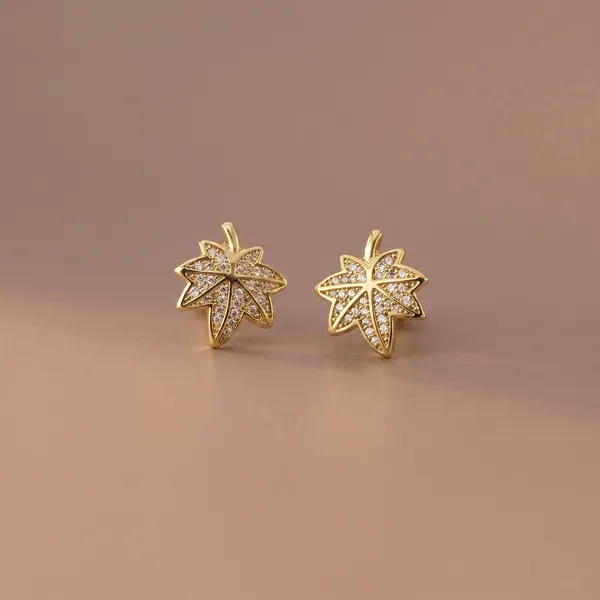 Mak_Luxe_925_SILVER_Sterling_Silver_Maple_Leaf_Diamond_Stud_Earrings