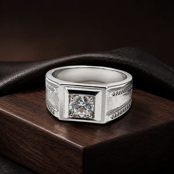 Mak_Luxe_925_Streling_Silver_Regal_Crest_Solitaire_Diamond_Men’s_Ring