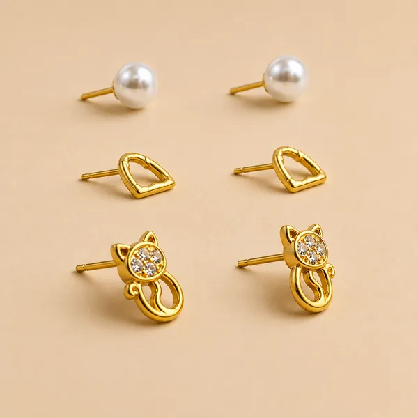 Mak_Luxe_925_Sterling_Silver_Gold_Plated_Stud_Earrings_Set