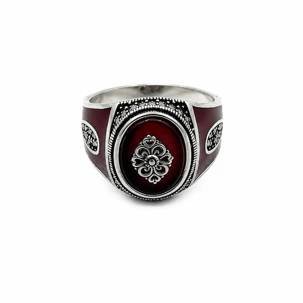Mak_Luxe_925_Streling_Silver_Royal_Crimson_Crest_Men’s_Statement_Ring