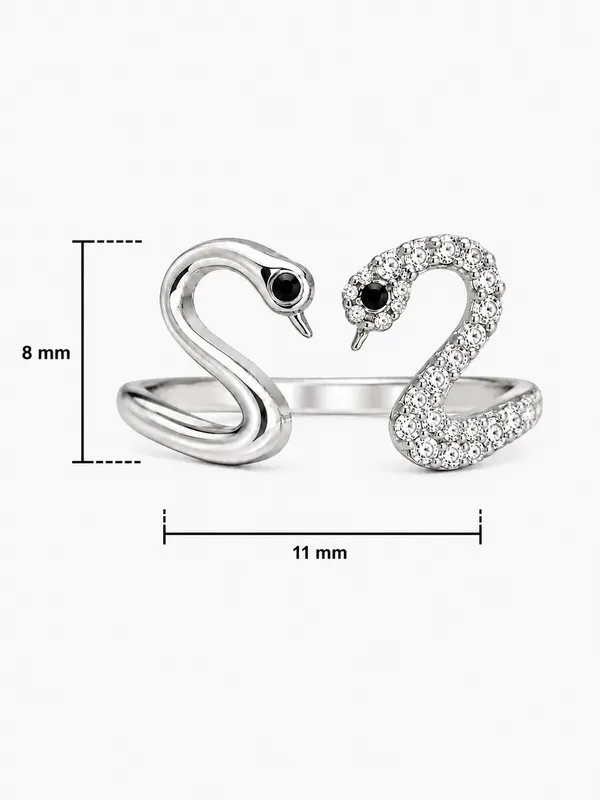 Mak_Luxe_925_Sterling_Silver_Eternal_Swan_Love_Sparkle_925_Sterling_Silver_Open_Ring