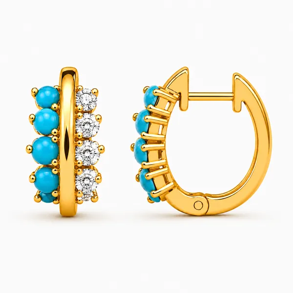 Mak_Luxe_925_Steling_Silver_Celestial_Turquoise_&_Diamond_Dual_Row_Hoop_Earrings