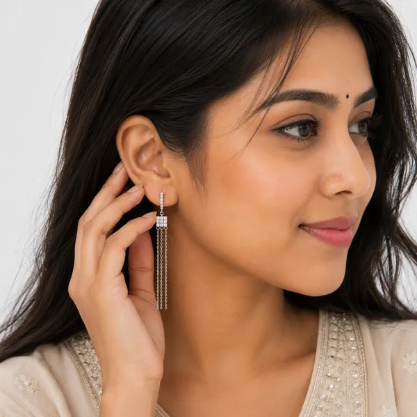 Mak_Luxe_925_Streling_Silver_Sparkle_Triple-Chain_Tassel_Drop_Earrings
