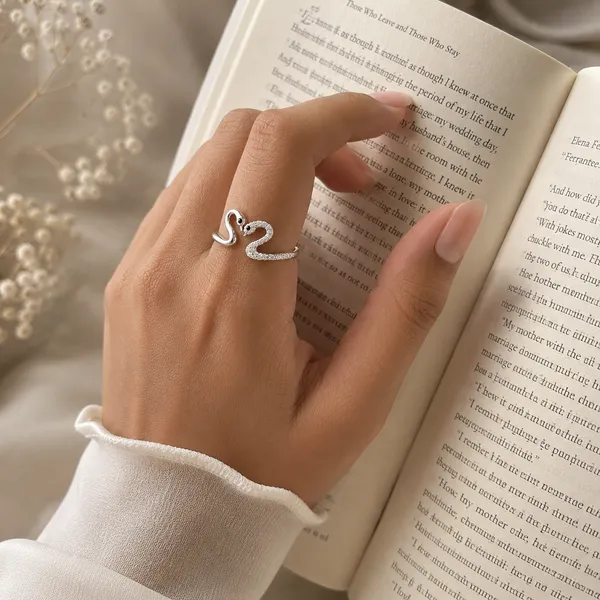Mak_Luxe_925_Sterling_Silver_Eternal_Swan_Love_Sparkle_925_Sterling_Silver_Open_Ring