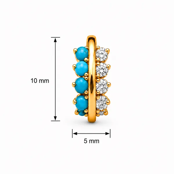Mak_Luxe_925_Steling_Silver_Celestial_Turquoise_&_Diamond_Dual_Row_Hoop_Earrings