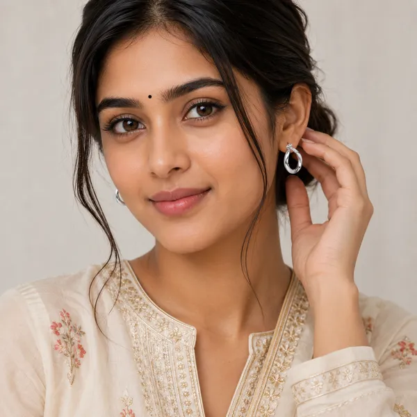 Mak_Luxe_925_SILVER_Sterling_Lustrous_Twist_925_Silver_Hoop_Earring