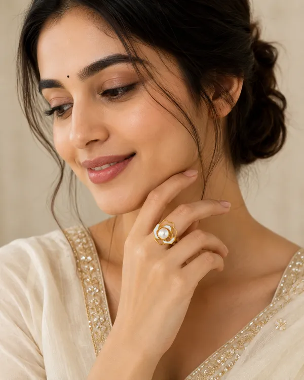 Mak_Luxe_925_Sterling_Silver_Golden_Pearl_Bloom_Ring