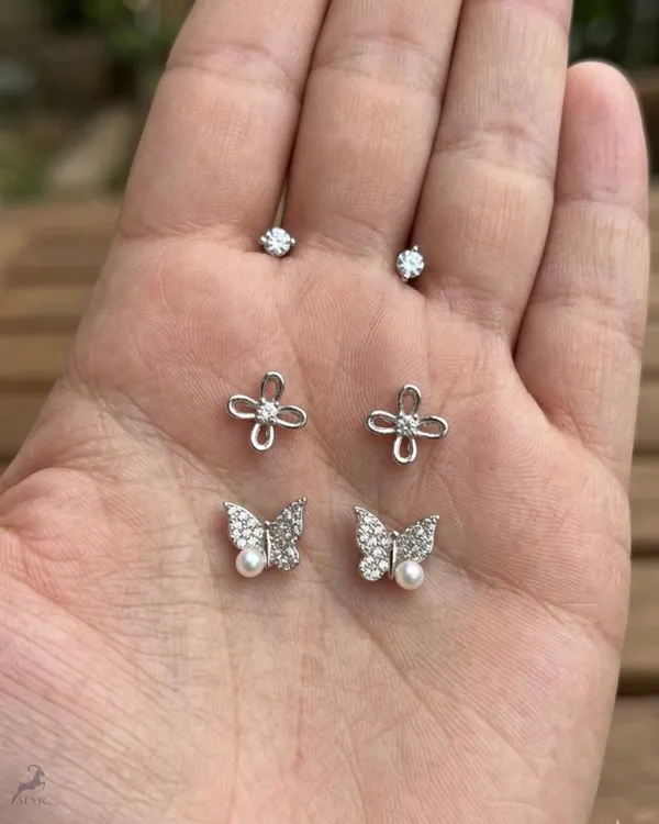 Mak_Luxe_925_SILVER_Sterling_Enchanted_Butterfly_&_Blossom_925_Sterling_Silver_Stud_Earrings_Set