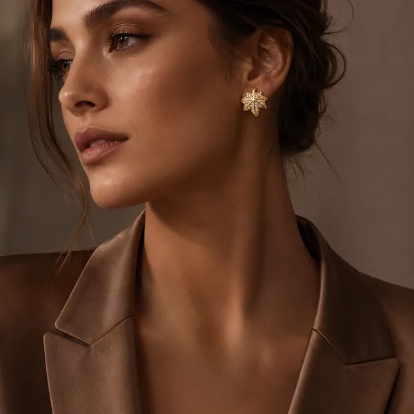Mak_Luxe_925_Gold_Sterling_Silver_Maple_Leaf_Diamond_Stud_Earrings