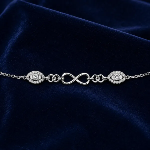 MAK_LUXE_925_Sterling_Silver_Infinity_Bracelet_for_Women_|_Crystal_Studded_Elegant_Chain_Bracelet