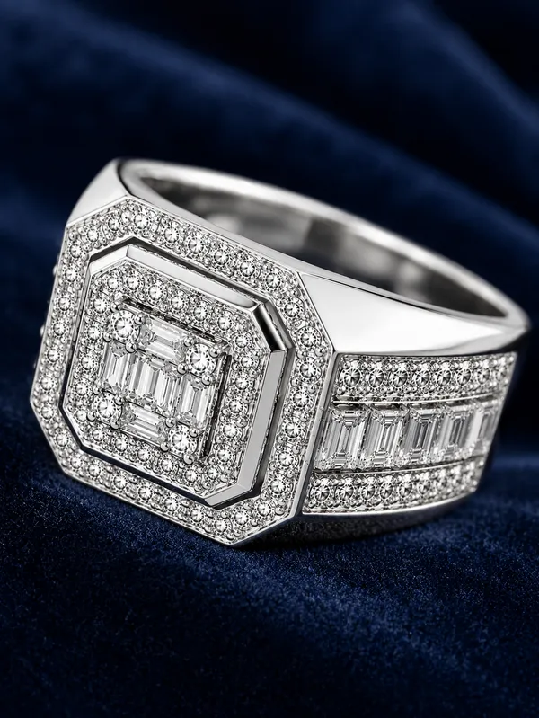 Mak_Luxe_925_Streling_Silver__Royal_Octagon_Baguette_Diamond_Mens_Statement_Ring
