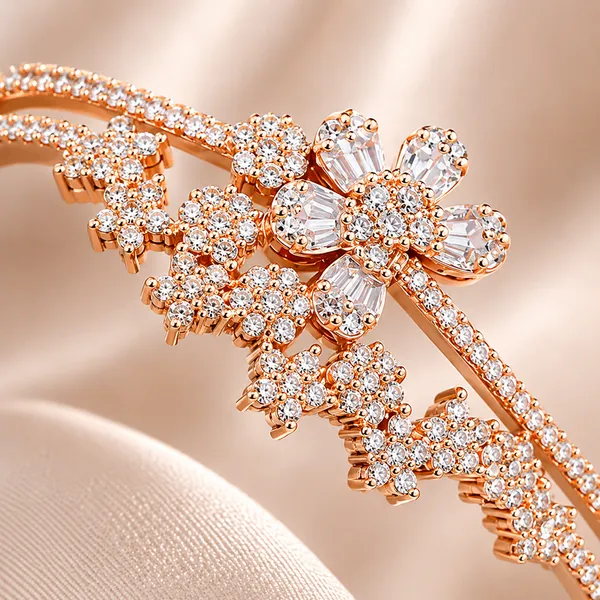 MAK_LUXE_925_Sterling_Silver_Rose_Gold_Plated_Floral_Crystal_Studded_Designer_Bangle_for_Women_|_Elegant_Bracelet