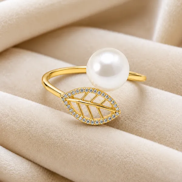 Mak_Luxe_925_Sterling_Silver_Gold_Plated_Pearl_&_Leaf_Adjustable_Ring