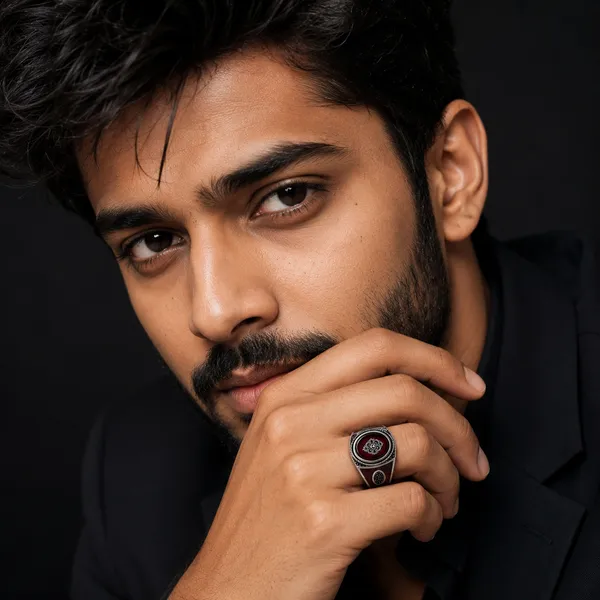 Mak_Luxe_925_Streling_Silver_Royal_Crimson_Crest_Men’s_Statement_Ring