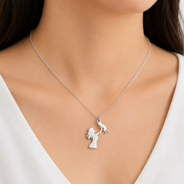 Mak_Luxe_925_Sterling_Silver_Forever_in_Her_Arms_Mother_&_Baby_Silver_Pendent_With_Chain
