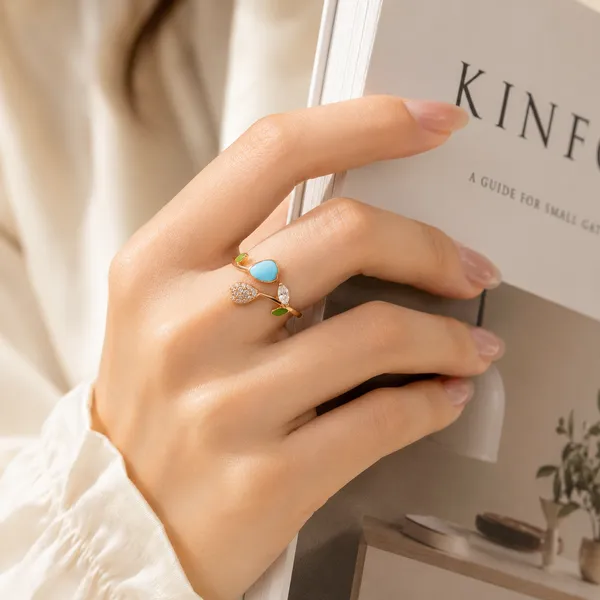 Mak_Luxe_925_Sterling_Silver_Ocean_Heart_&_Crystal_Leaves_Rose_Gold_925_Sterling_Silver_Ring
