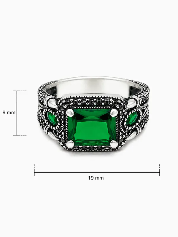 Mak_Luxe_925_Streling_Silver_Royal_Emerald_Vintage_Women’s_Statement_Ring