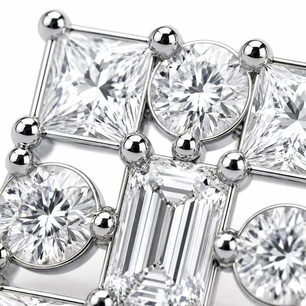 Mak_Luxe_925_SILVER_Sterling_Silver_Mosaic_Diamond_Stud_Earrings