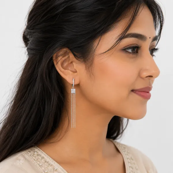 Mak_Luxe_925_Streling_Silver_Sparkle_Triple-Chain_Tassel_Drop_Earrings