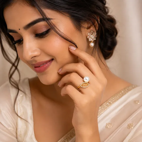 Mak_Luxe_925_Sterling_Silver_Gold_Plated_Pearl_&_Leaf_Adjustable_Ring