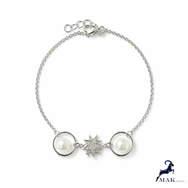 Mak_Luxe_925_Sterling_Silver_Pearl_&_Star_Bracelet_for_Women