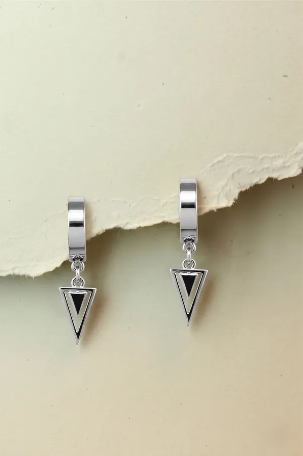 Mak_Luxe_925_Sterling_Silver_Black_Enamel_Geometric_Triangle_Drop_Earrings_for_Women