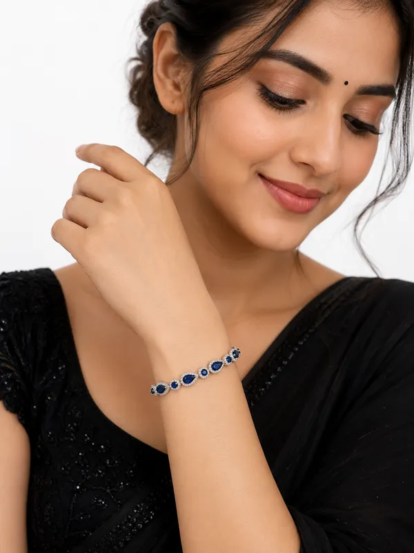 Mak_Luxe_925_Sterling_Silver_Royal_Blue_Sapphire_Pear-Cut_Bracelet_for_Women