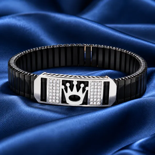 Black_and_Silver_Crown_Bracelet