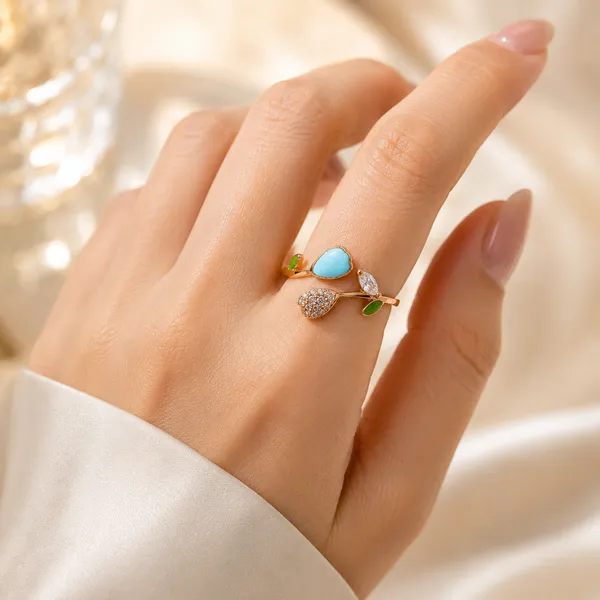Mak_Luxe_925_Sterling_Silver_Ocean_Heart_&_Crystal_Leaves_Rose_Gold_925_Sterling_Silver_Ring