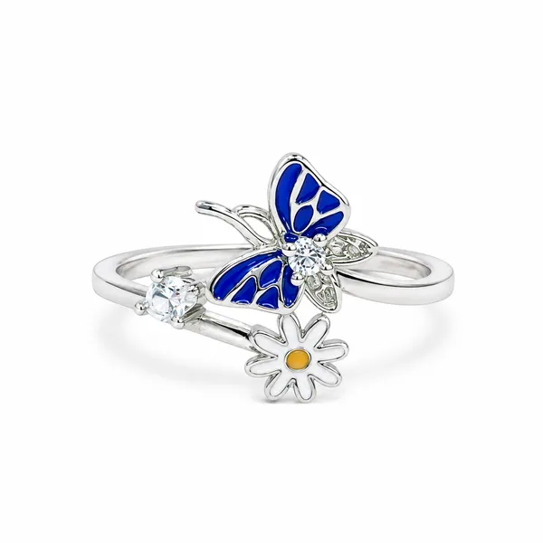 Mak_Luxe_925_Sterling_Silver_Blue_Butterfly_&_Daisy_Sparkle_925_Sterling_Silver_Ring