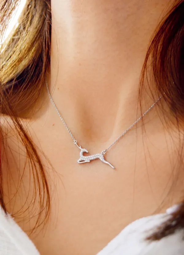 Mak_Luxe_925_Sterling_Silver_Majestic_Sparkle_Running_Deer_Silver_Pendent_With_Chain