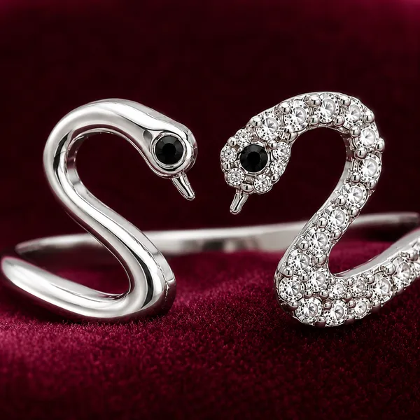 Mak_Luxe_925_Sterling_Silver_Eternal_Swan_Love_Sparkle_925_Sterling_Silver_Open_Ring
