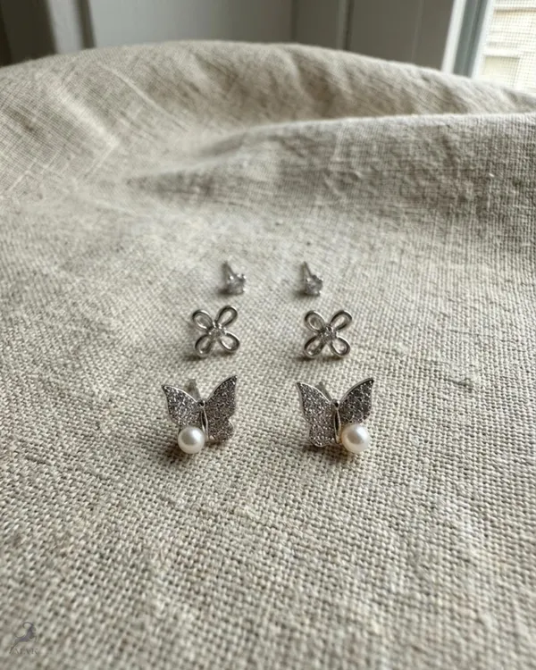 Mak_Luxe_925_SILVER_Sterling_Enchanted_Butterfly_&_Blossom_925_Sterling_Silver_Stud_Earrings_Set