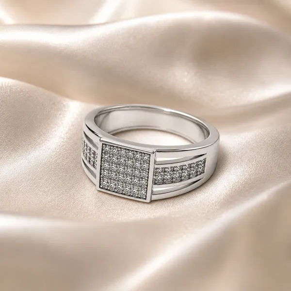 Mak_Luxe_925_Streling_Silver__Regal_Square_Sparkle_925_Sterling_Silver_Men’s_Ring