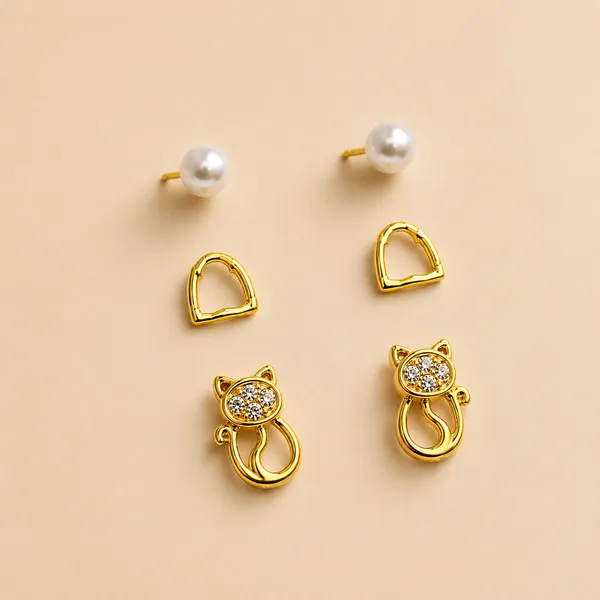 Mak_Luxe_925_Sterling_Silver_Gold_Plated_Stud_Earrings_Set