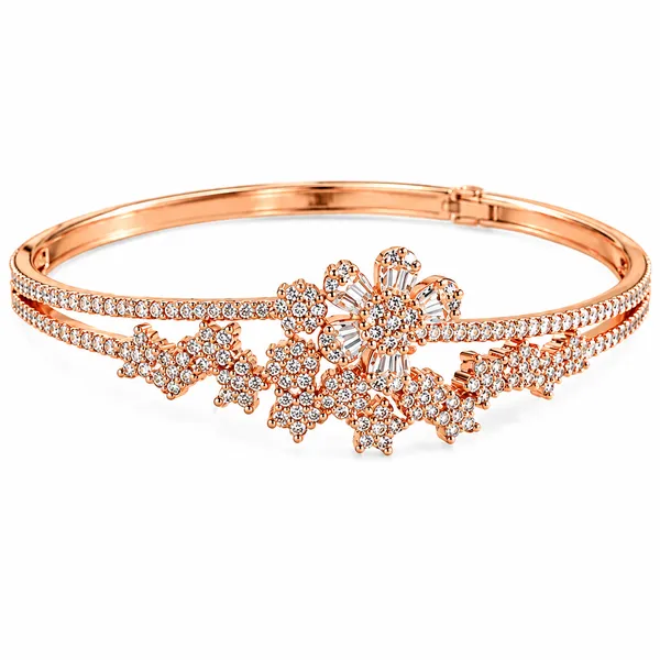 MAK_LUXE_925_Sterling_Silver_Rose_Gold_Plated_Floral_Crystal_Studded_Designer_Bangle_for_Women_|_Elegant_Bracelet