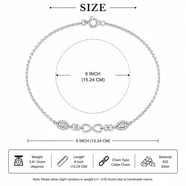 MAK_LUXE_925_Sterling_Silver_Infinity_Bracelet_for_Women_|_Crystal_Studded_Elegant_Chain_Bracelet