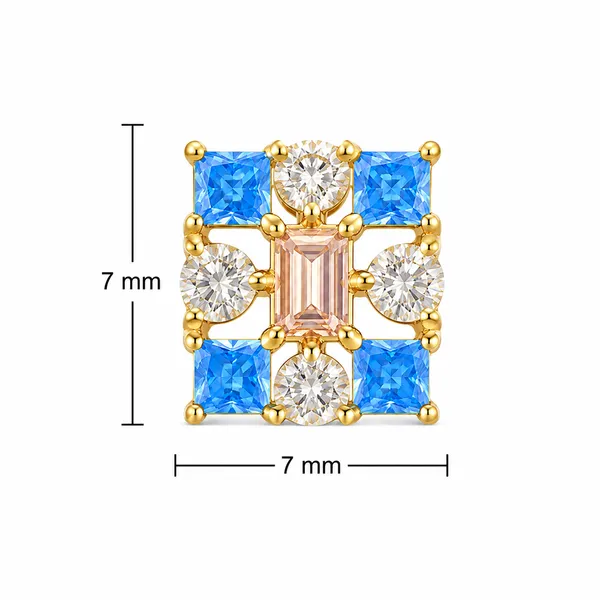 Mak_Luxe_925_SILVER_Sterling_Golden_Mosaic_Diamond_Stud_Earrings