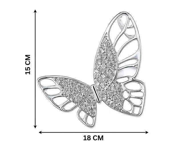 Mak_Luxe_925_Sterling_Silver_Butterfly_Sparkling_Silver_Pendent_With_Chain