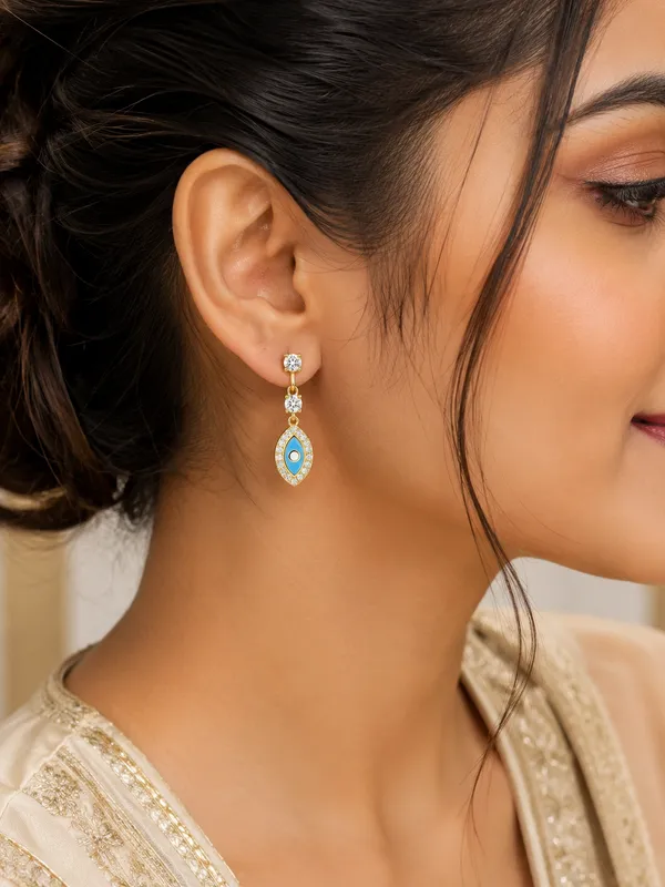MAK_LUXE_925_Sterling_Silver_Blue_Evil_Eye_Drop_Earrings_for_Women_|_CZ_Studded_Elegant_Dangle_Earrings
