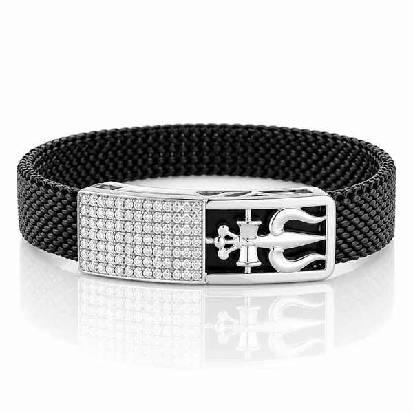 Luxury_Black_Mesh_Diamond_Clasp_Bracelet