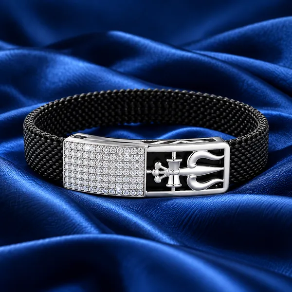 Luxury_Black_Mesh_Diamond_Clasp_Bracelet