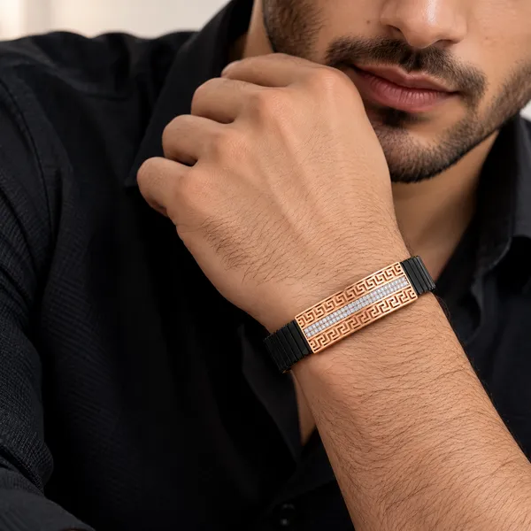 Luxury_Black_and_Rose-Gold_Men_Bracelet