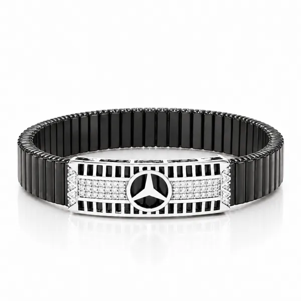 MAK_Luxe_Premium_Men’s_Black_&_Silver_CZ_Diamond_Bracelet_|_Luxury_Geometric_Emblem_Designer_Bracelet_for_Men