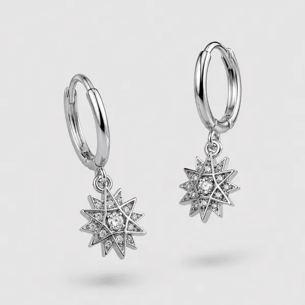 Mak_Luxe_925_Sterling_Silver_Sparkling_Sunburst_Charm_Hoop_Earrings_for_Women