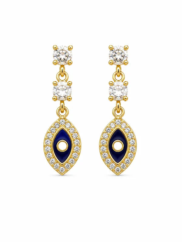 MAK_LUXE_925_Sterling_Silver_Navy_Blue_Evil_Eye_Drop_Earrings_for_Women_|_CZ_Studded_Elegant_Dangle_Earrings