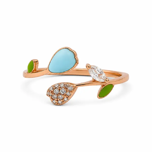 Mak_Luxe_925_Sterling_Silver_Ocean_Heart_&_Crystal_Leaves_Rose_Gold_925_Sterling_Silver_Ring