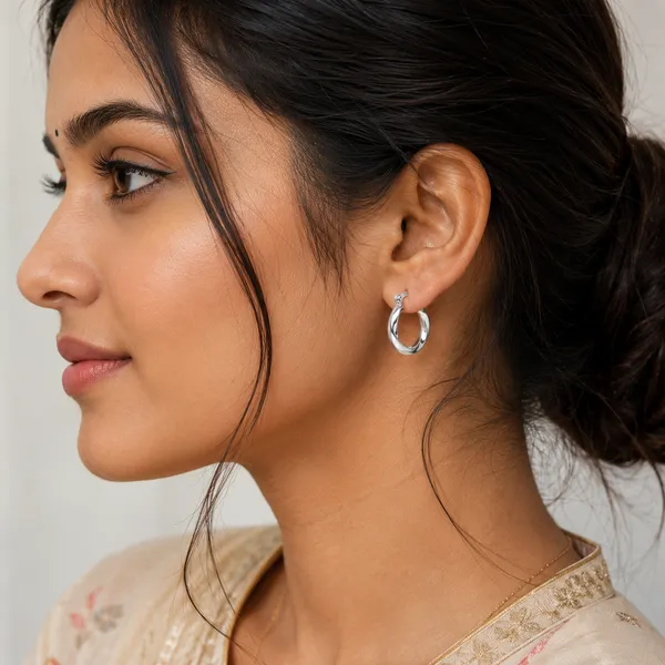 Mak_Luxe_925_SILVER_Sterling_Lustrous_Twist_925_Silver_Hoop_Earring