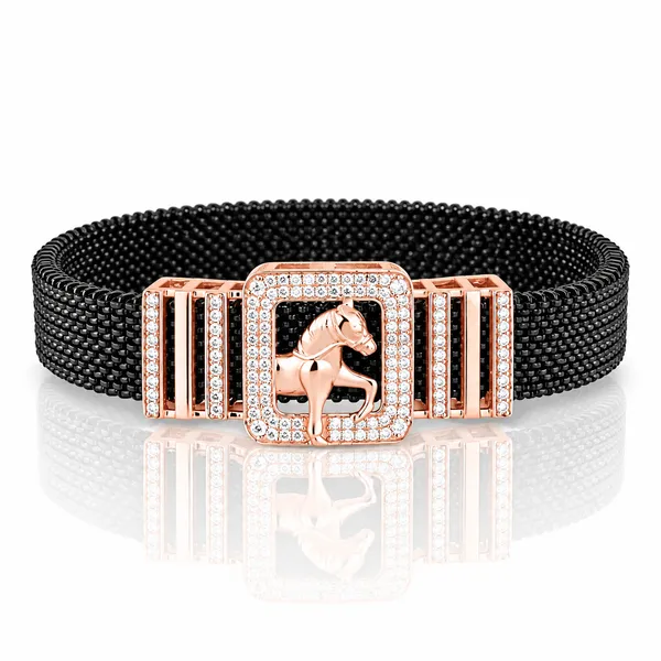 Rose_Gold_Horse_Mesh_Men_Bracelet